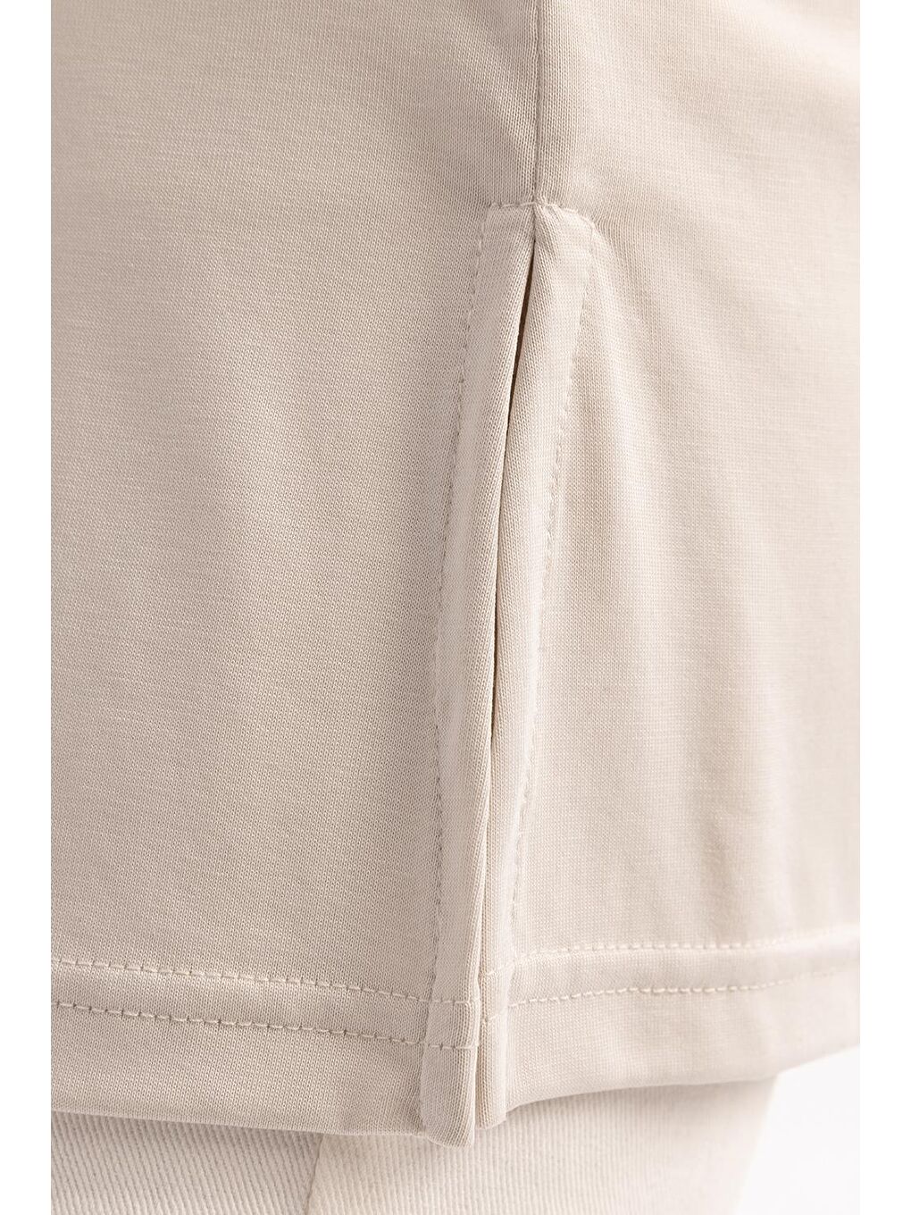 Bej Taş-Basıc Sıfır Kol İçlik Tunik-4