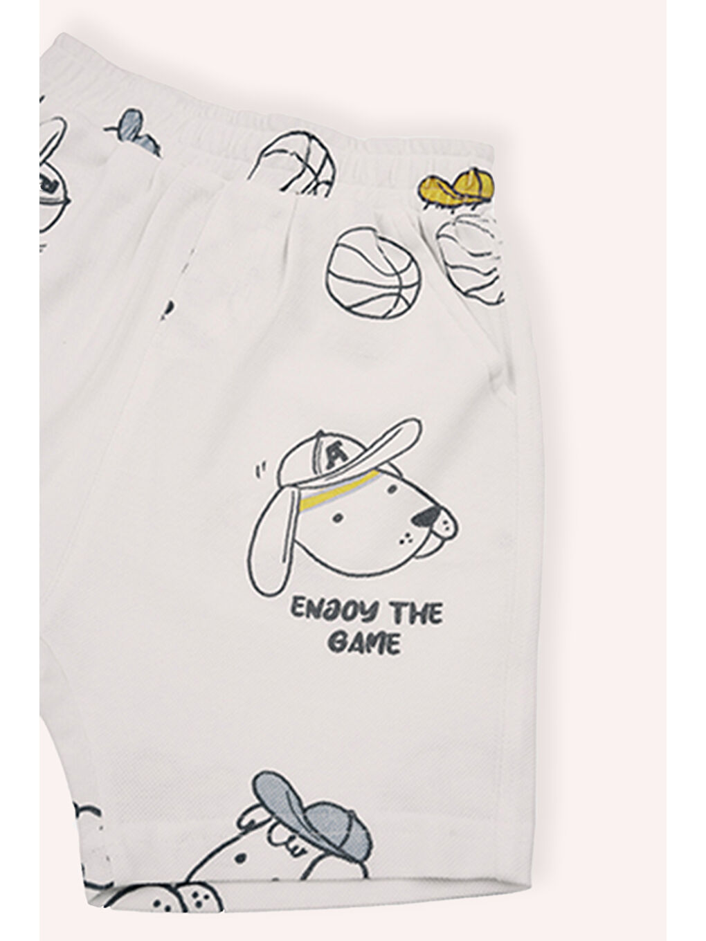 Erkek Çocuk Baskılı 2'Li Takım Ekru-3