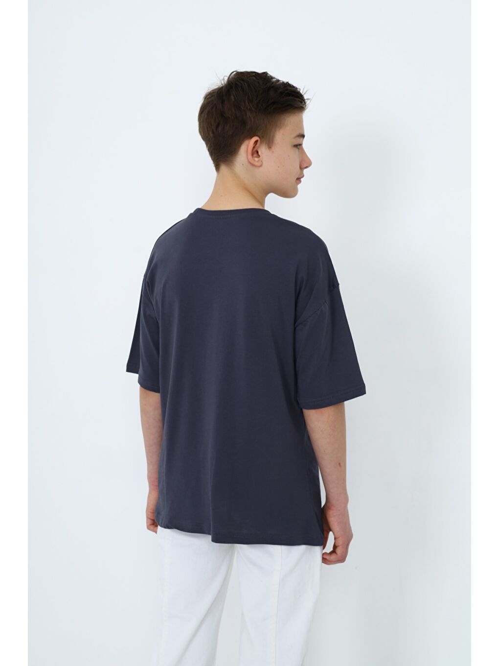 Gri Erkek Çocuk Baskılı Tişört-8