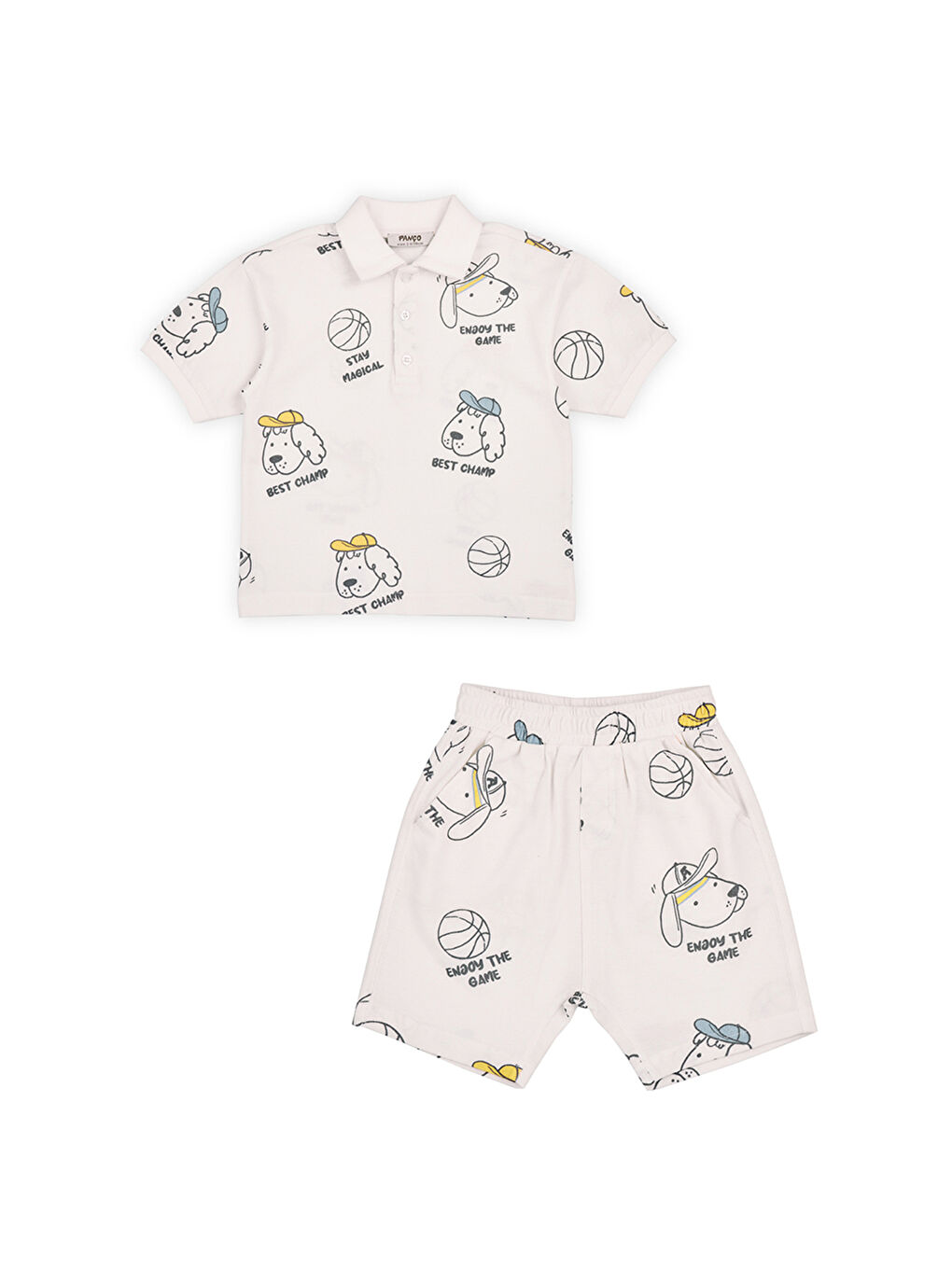 Erkek Çocuk Baskılı 2'Li Takım Ekru-5