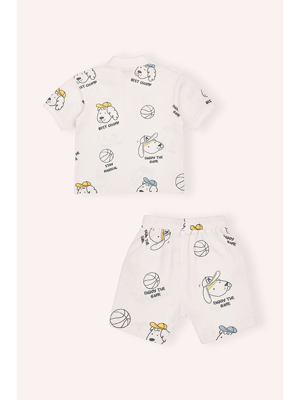 Erkek Çocuk Baskılı 2'Li Takım Ekru-6