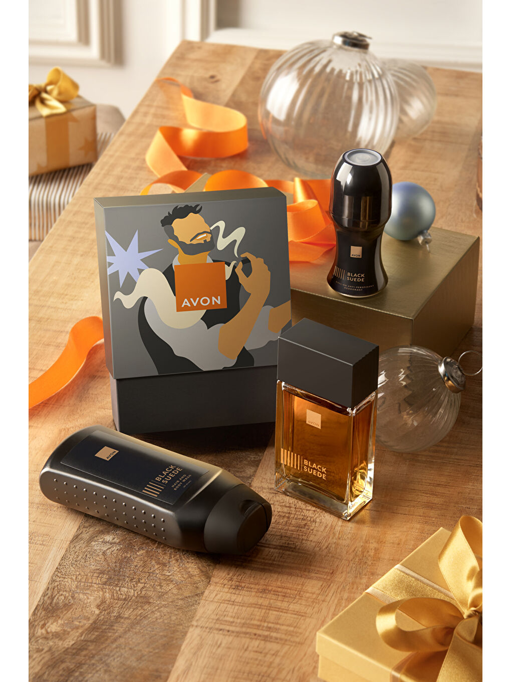 Black Suede Erkek Parfüm, Rollon, Saç ve Vücut Şampuanı Hediye Paketi-3