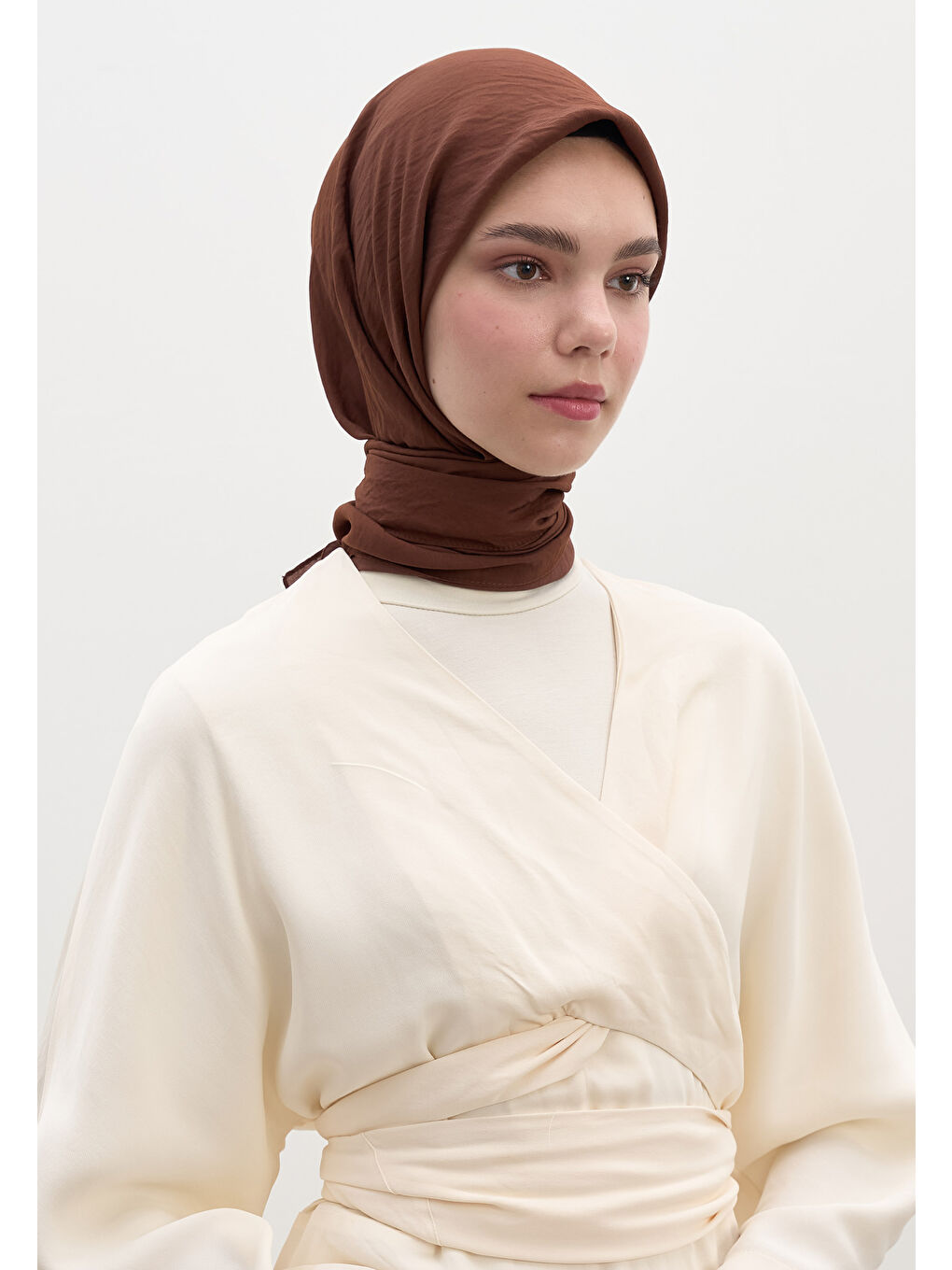 Kahverengi Pamuk Viskon Eşarp Kakao