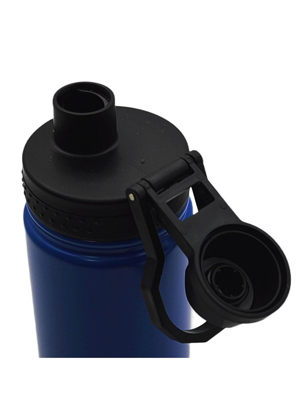 Mavi Vidalı Kapak Taşıma Kulplu Çelik Matara 540 ml-1