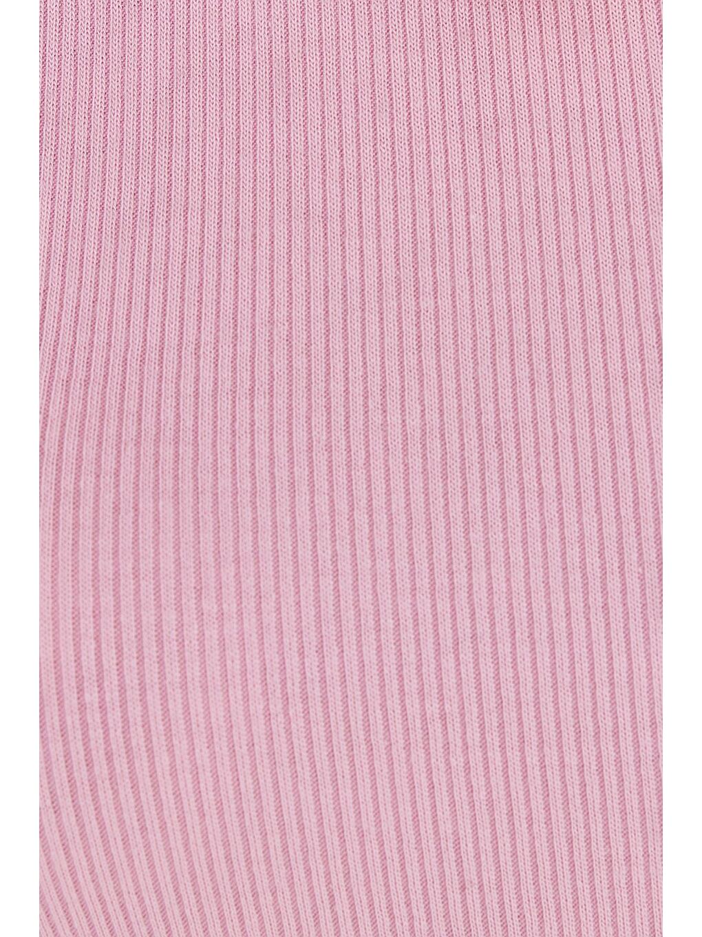 Kadın Slim Fit Dar Kesim Bisiklet Yaka Modal Kumaş Pembe Bluz-5