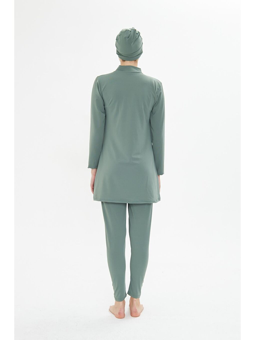 Tam Kapalı Elastanlı Tesettür Mayo Yeşil 3485-Y-4