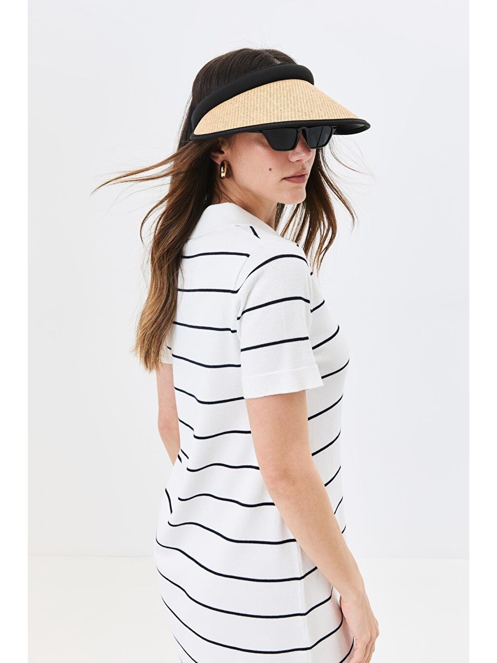 Bej Vizor Plaj Şapkası Y25730-31 Vizon-1