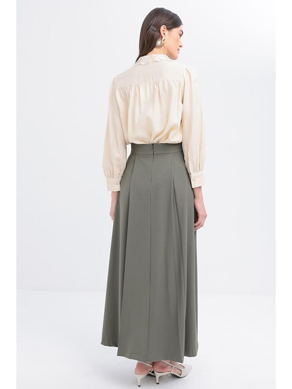 Haki-Önü Pileli Etek-2