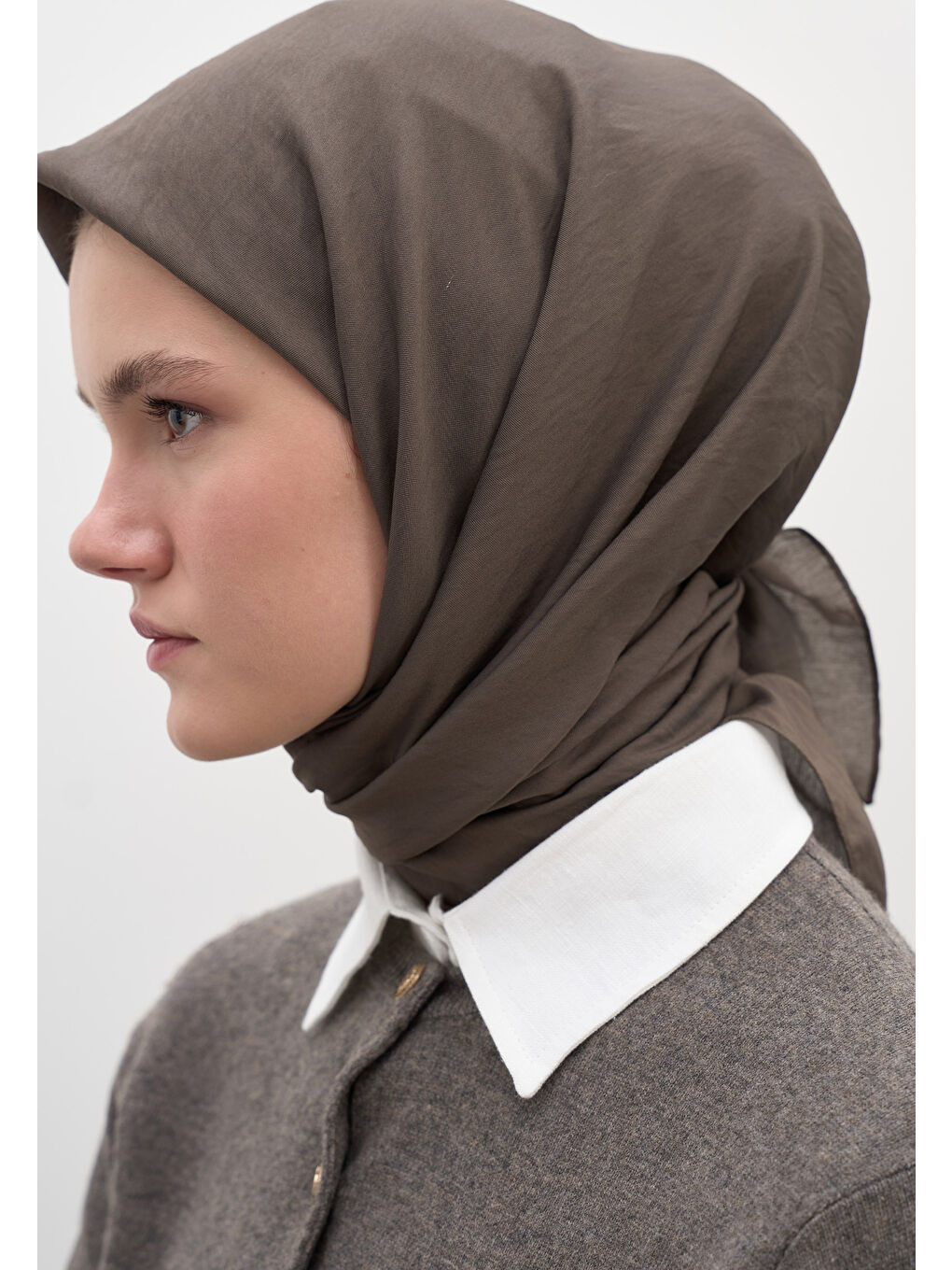 Gri Pamuk Viskon Eşarp Duman-2