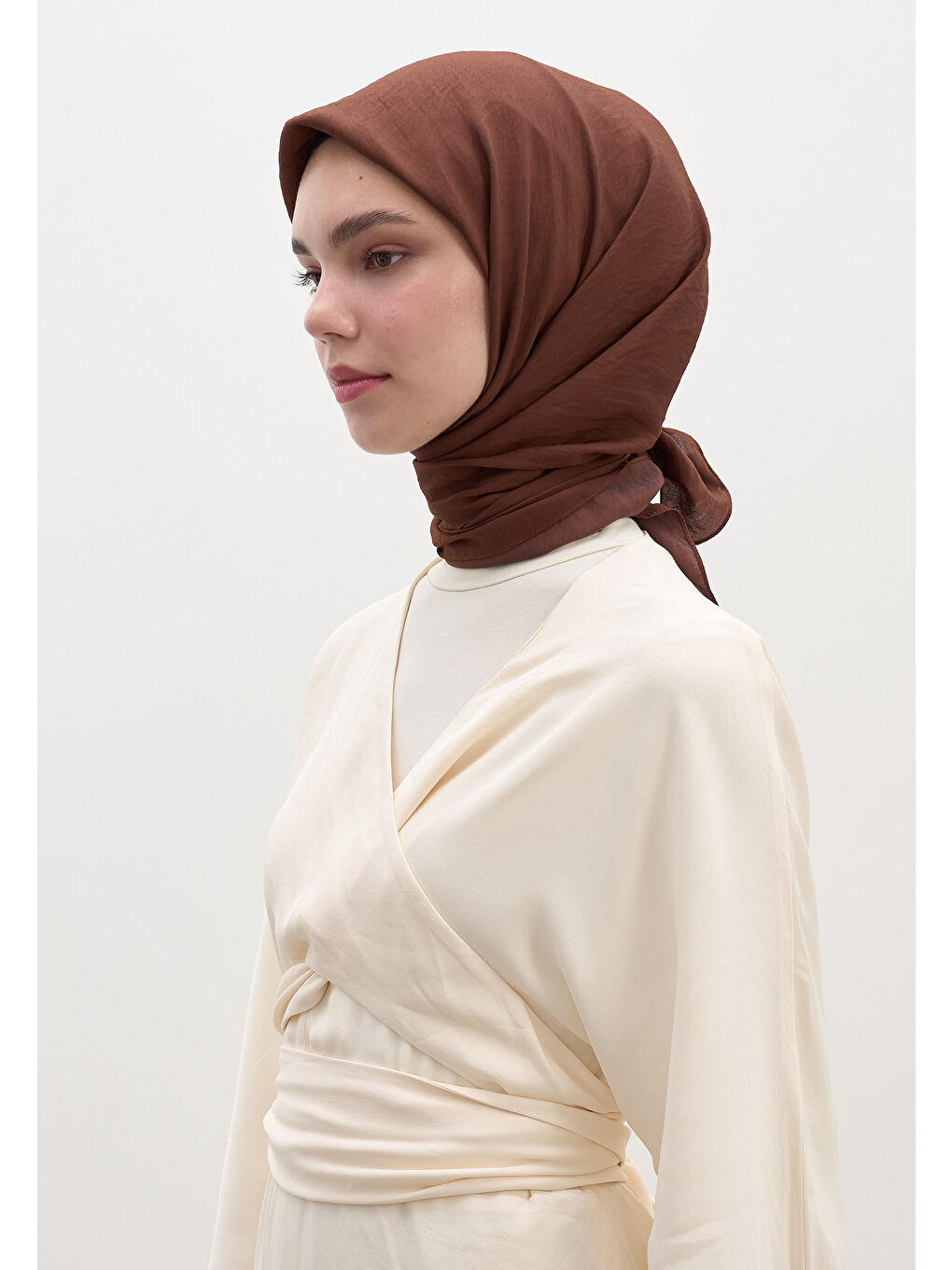 Kahverengi Pamuk Viskon Eşarp Kakao-3