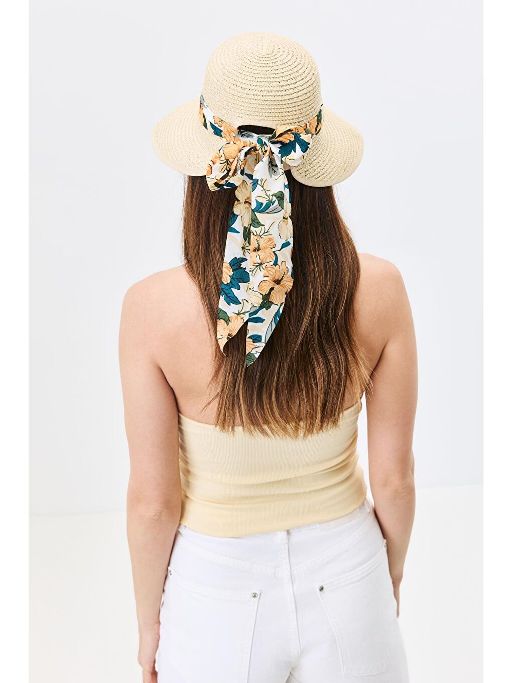 Siperli Hasır Plaj Şapkası Y25730-29 Bej-2