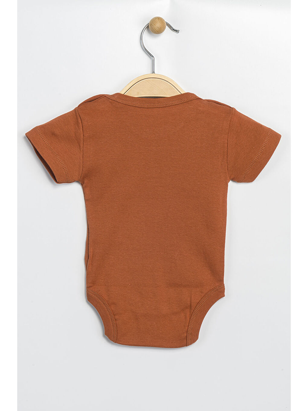 Kahverengi Erkek Kız Bebek Çıtçıtlı % 100 Pamuk Body & Zıbın-1