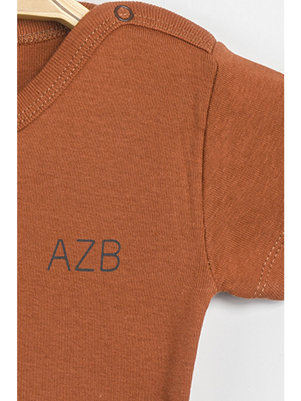 Kahverengi Erkek Kız Bebek Çıtçıtlı % 100 Pamuk Body & Zıbın-2