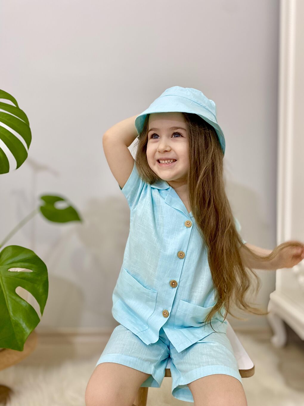 Mavi Üçlü Gömlek Takım-1