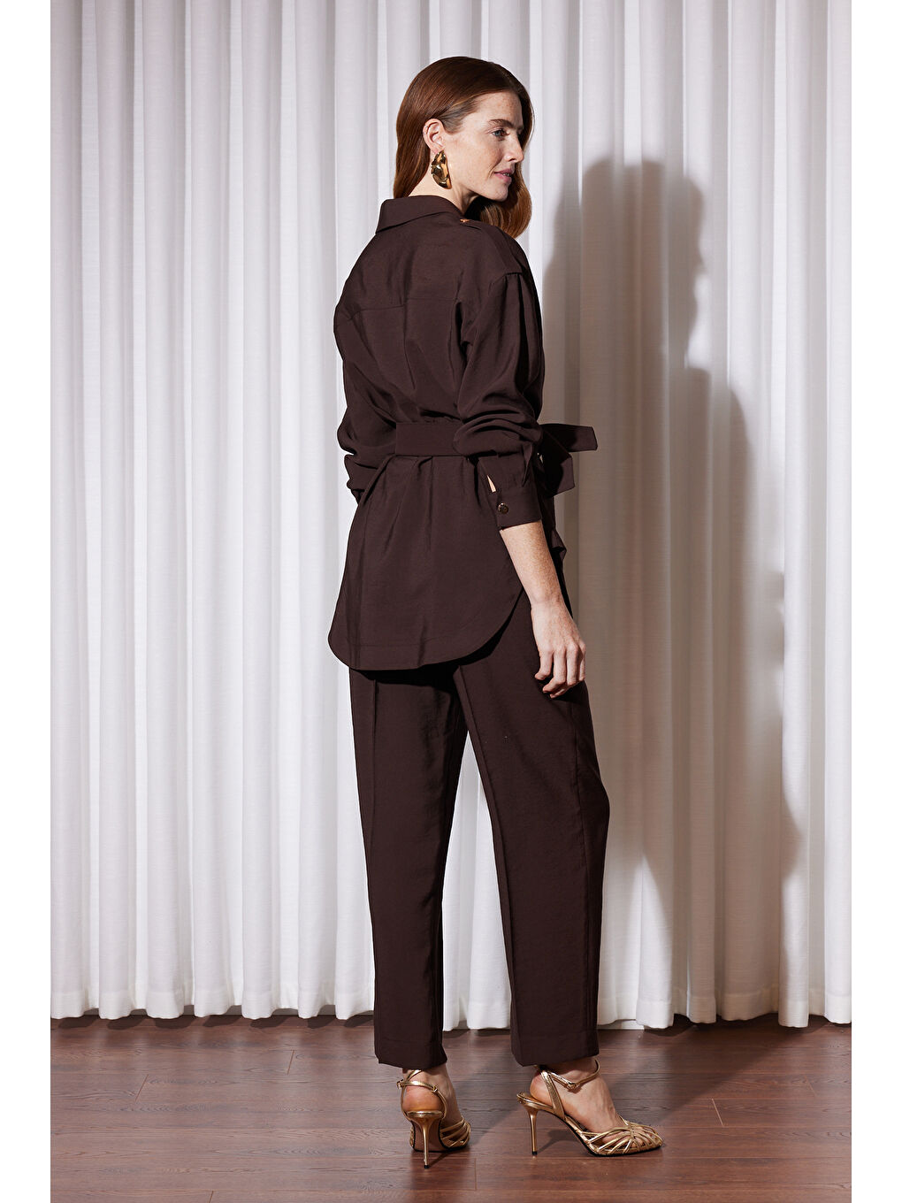 Missemramiss Flower Touch Kemerli Takım 5125 Kahverengi-2