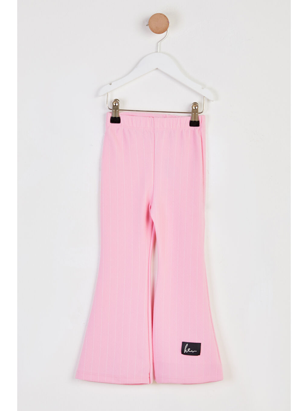 Kız Çocuk Pembe Çizgili İspanyol Paça Pantolon - 26466