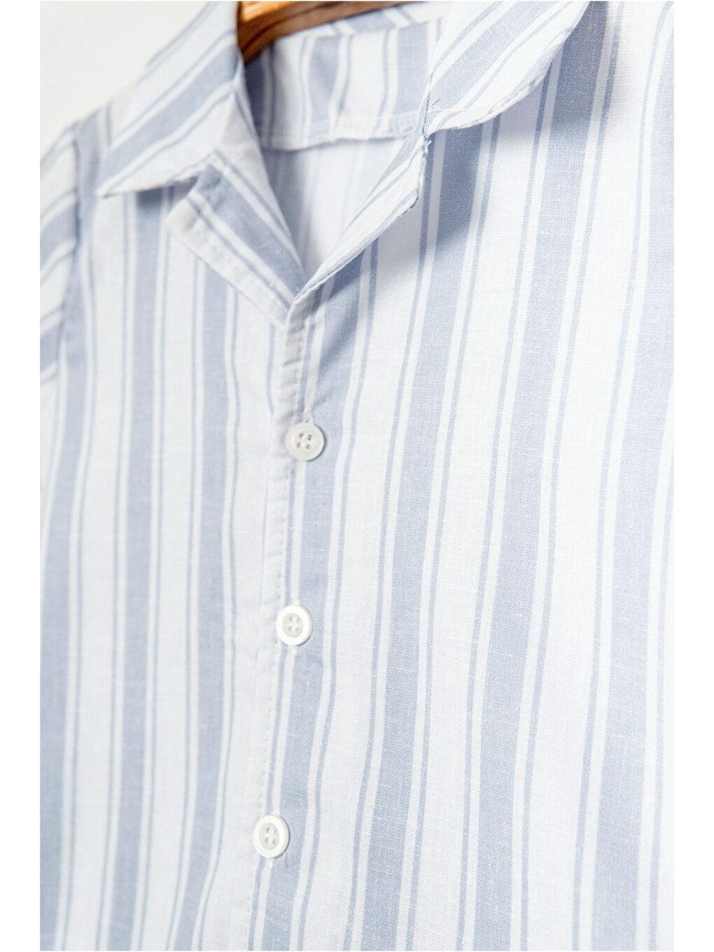 Mavi Erkek Bebek Çizgili Gömlek Jean Şort Takım-1