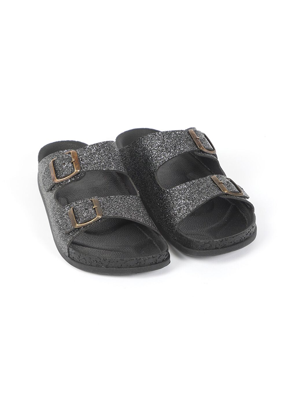 Siyah Kadın Yazlık Çift Tokalı Terlik - QUINN-1