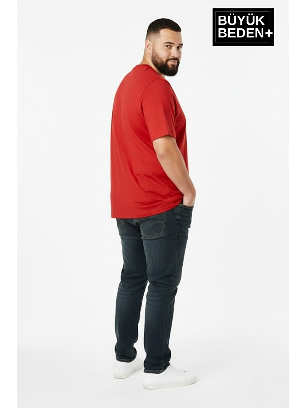 Kırmızı Erkek Büyük Beden Unified Collective Baskılı 3xl-6xl Bisiklet Yaka Tshırt Spr26bts510-10-1