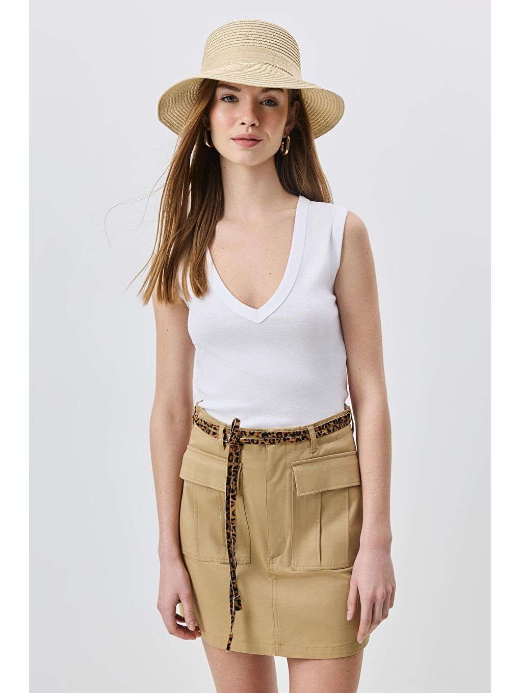 Hasır Plaj Şapkası Y25730-20 Bej