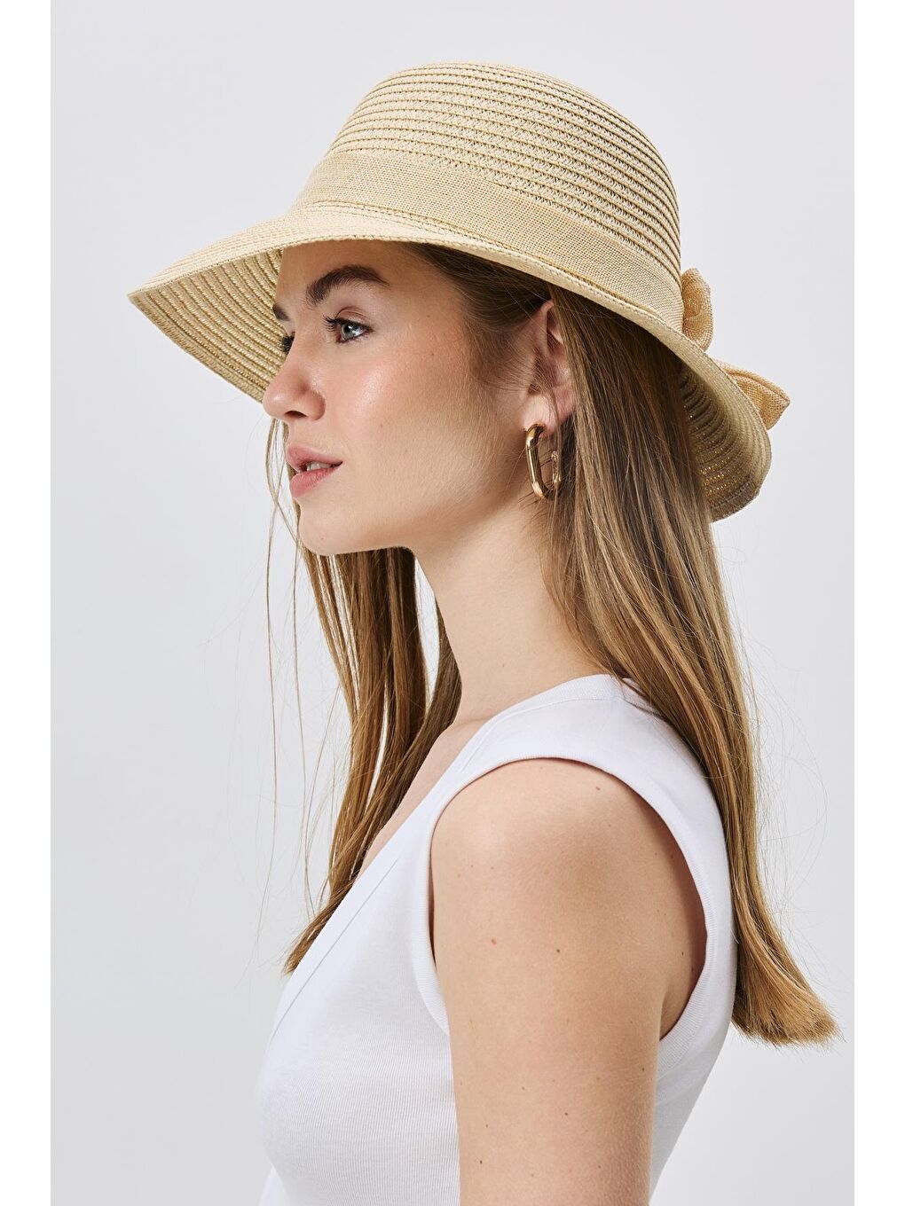 Hasır Plaj Şapkası Y25730-20 Bej-1