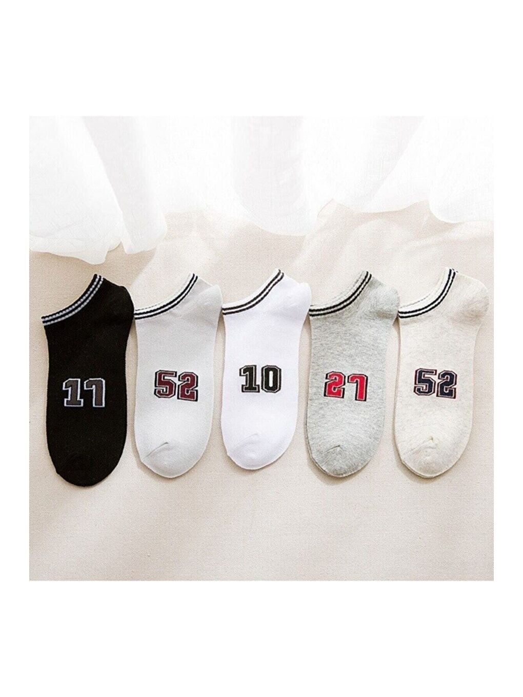 Karışık Unisex 5'li Patik Desenli Çorap Extra Rahat-1
