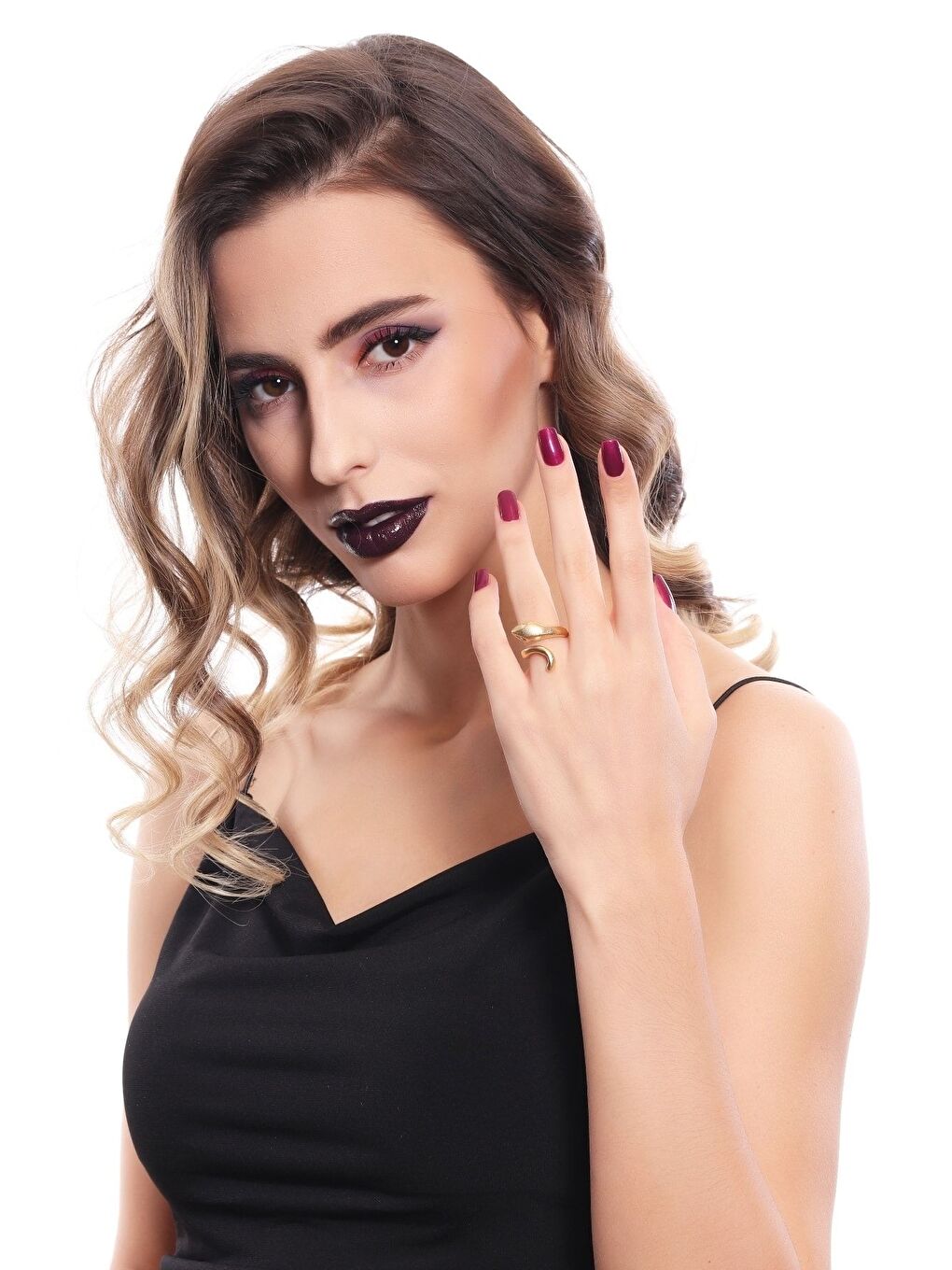 Sarı Kadın Altın Renk Kaplama Ayarlanabilir Dolama Formlu Yılan Yüzük-4