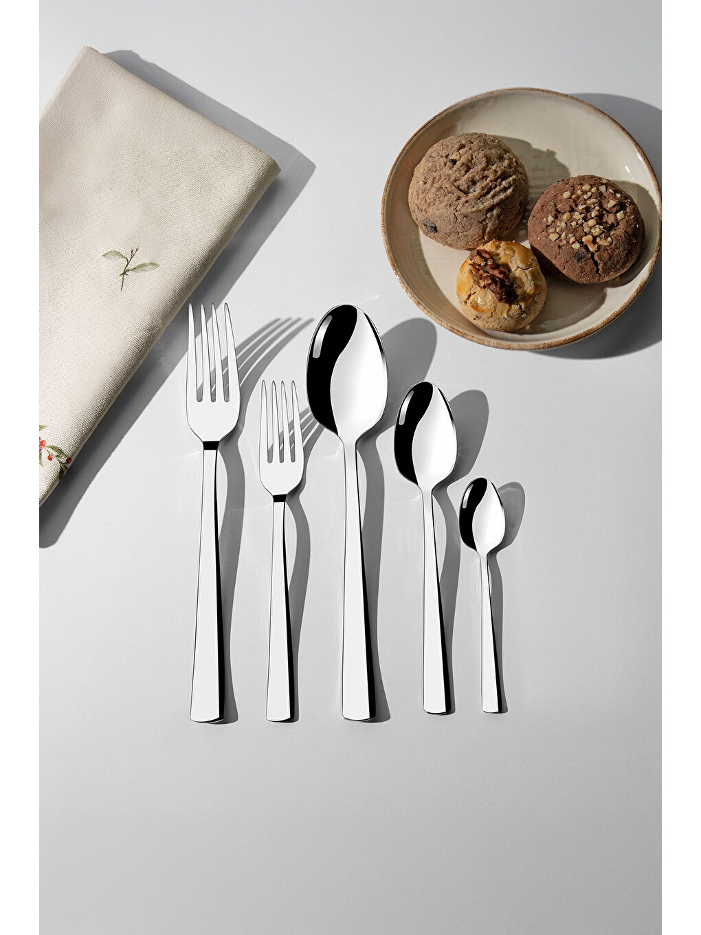 Gri Deniz Sade 12 Kişilik 60 Parça Kutulu Çatal Kaşık Takımı