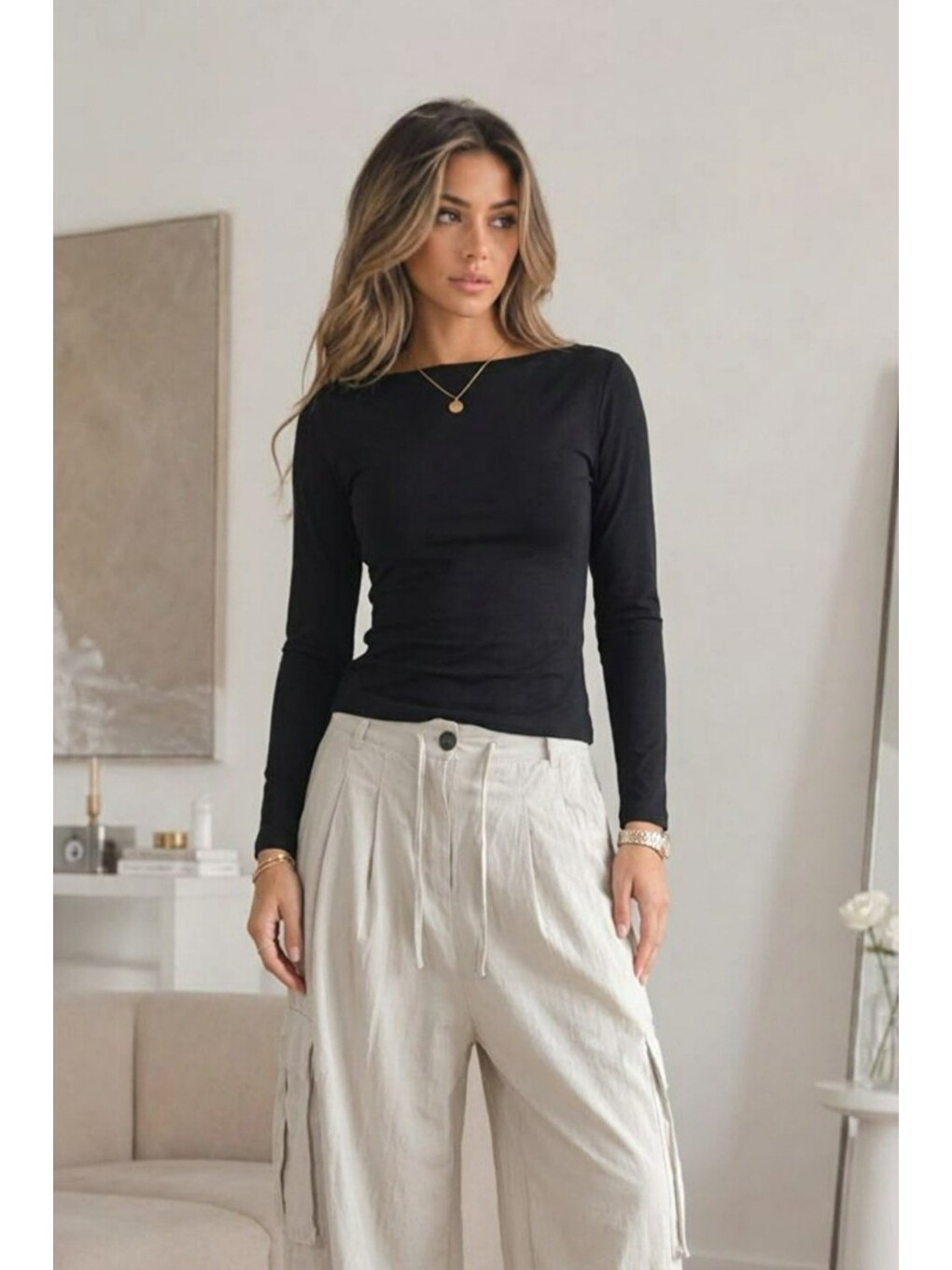 Gri Kadın Kayık Yaka Basic Dar 3 Lü Bluz-6