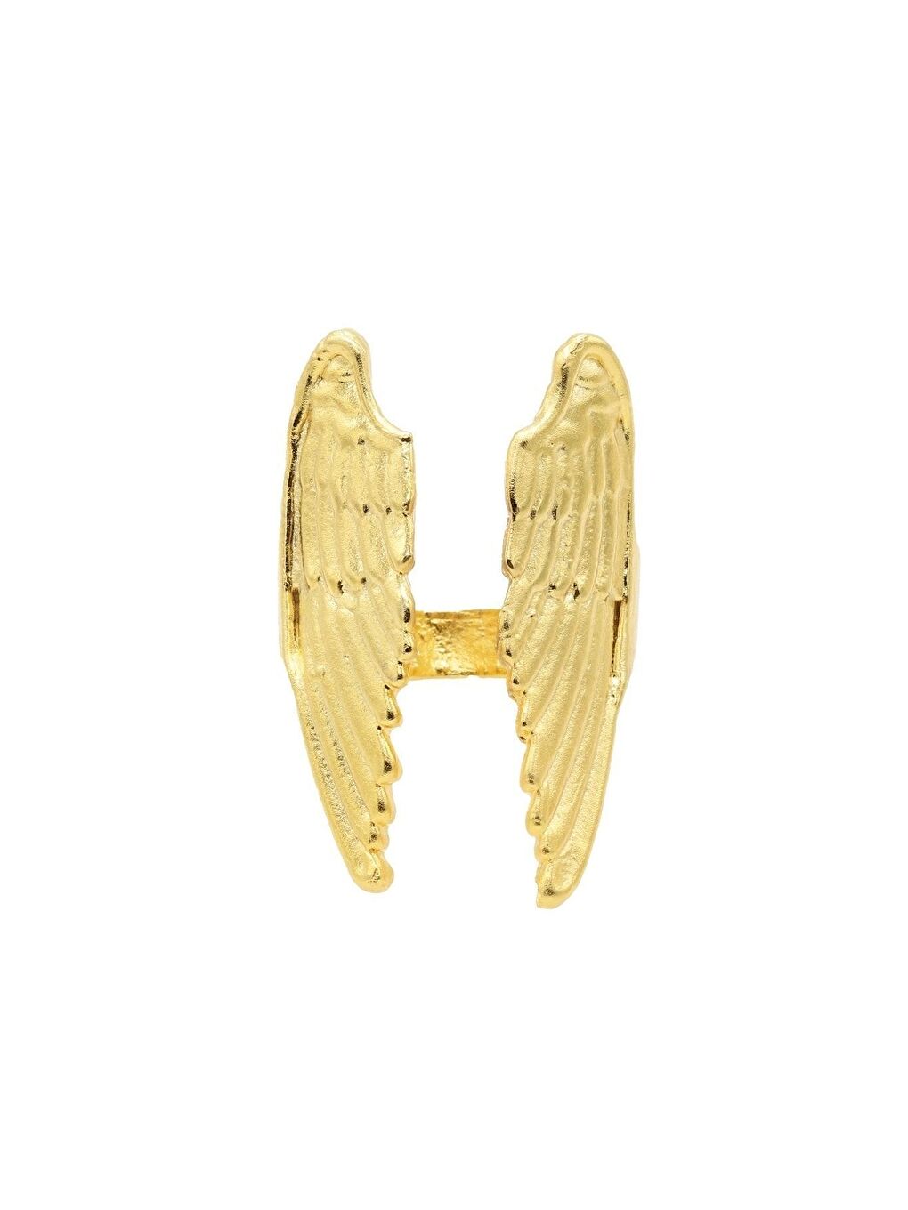 Sarı Kadın Altın Renk Kaplama Ayarlanabilir Melek Kanadı Yüzük