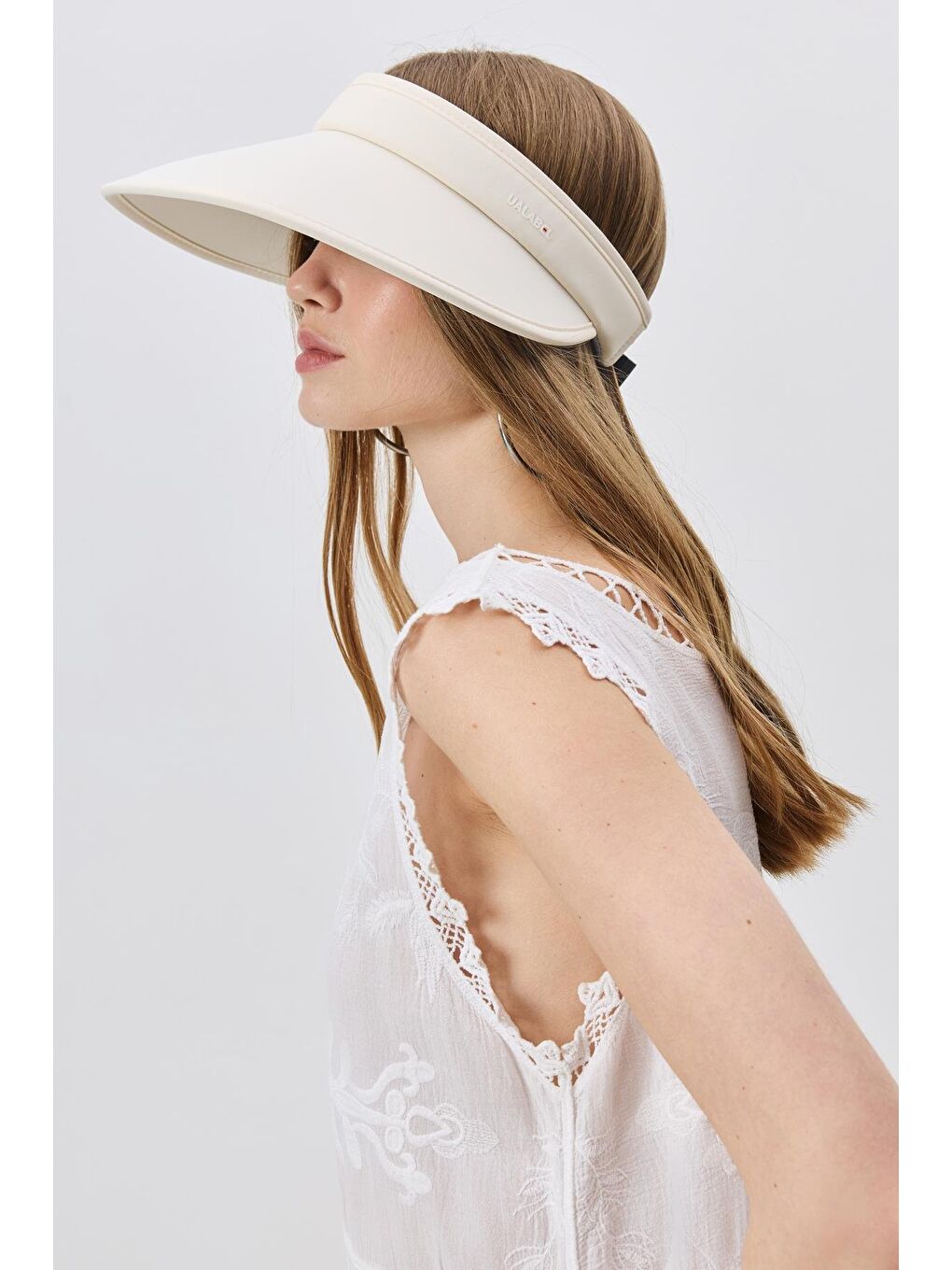 Ekru Vizor Plaj Şapkası Y25730-33 Krem-1