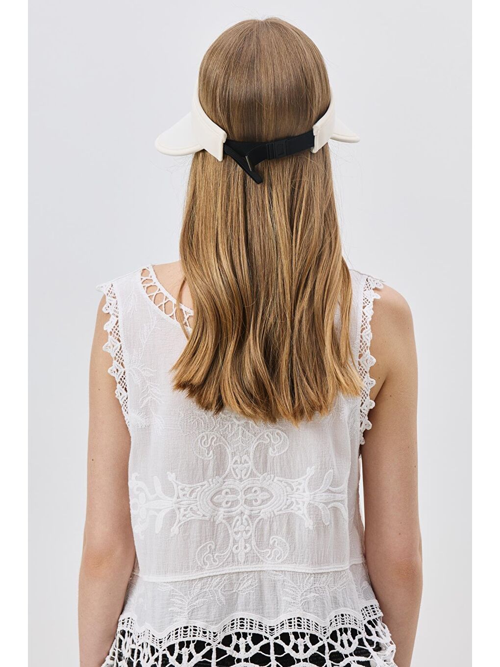 Ekru Vizor Plaj Şapkası Y25730-33 Krem-3