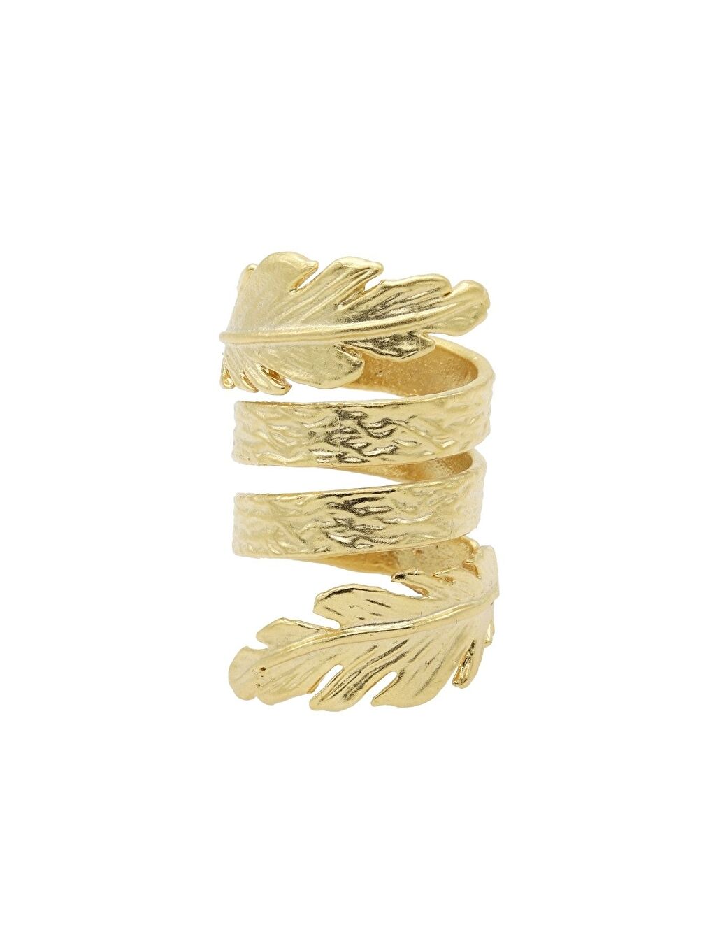 Sarı Kadın Altın Renk Kaplama Ayarlanabilir Dolama Formlu Yaprak Yüzük