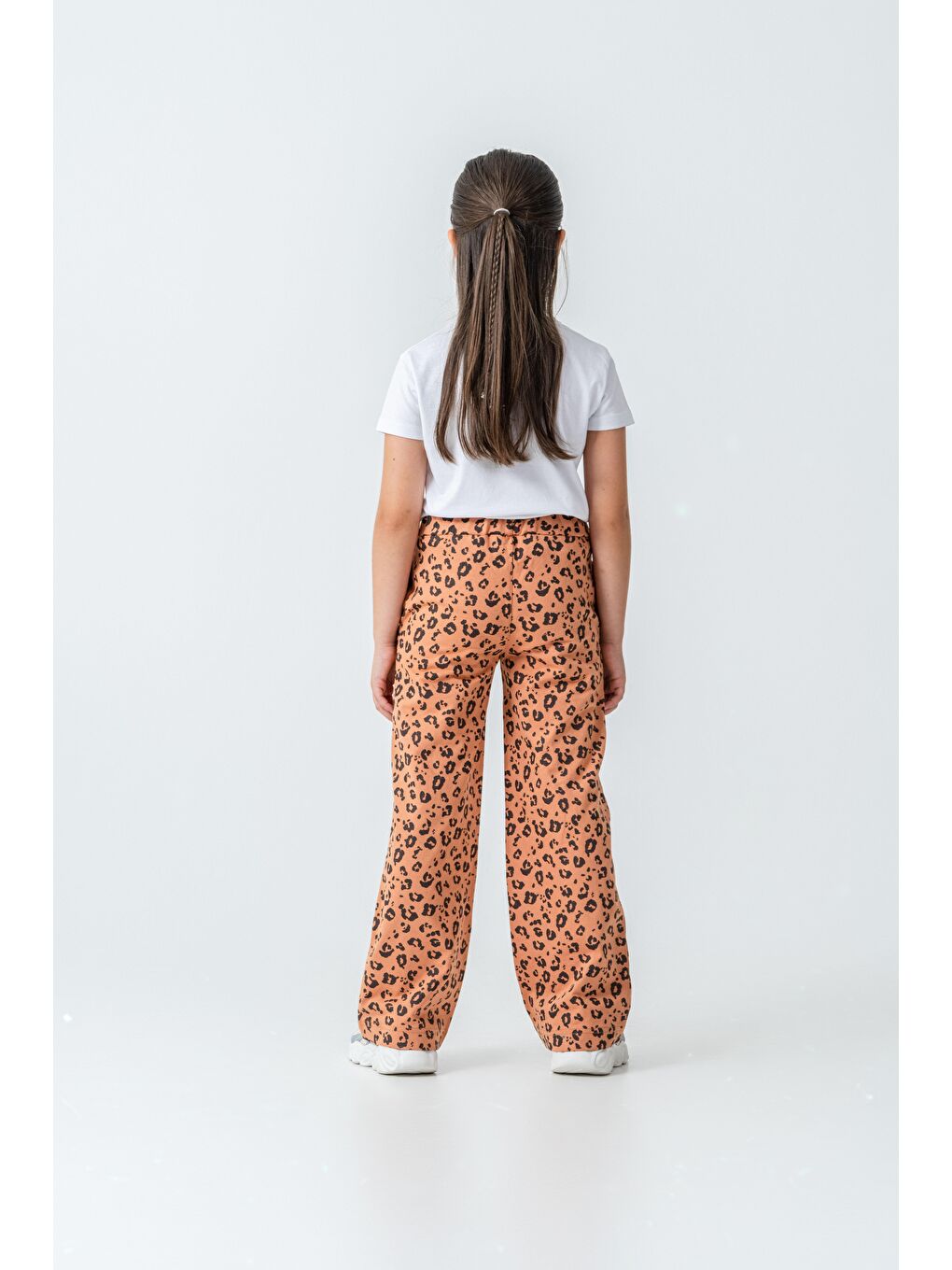 Kahverengi Tüm Alan Baskılı Kız Çocuk Eşofman Altı-4