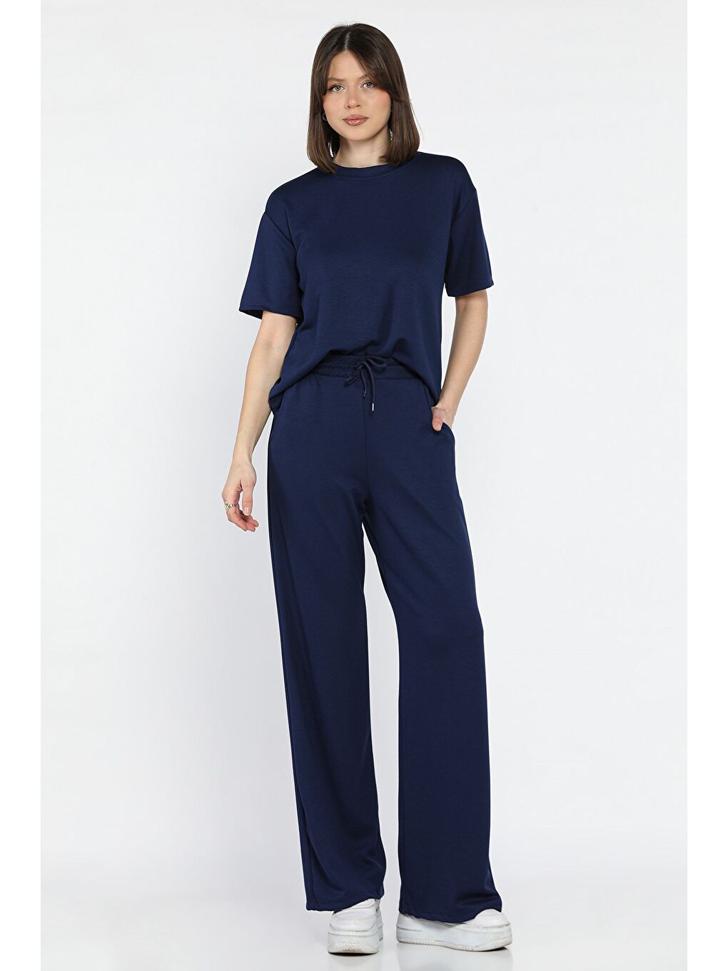 Lacivert Kadın Tişört Pantolon İkili Takım
