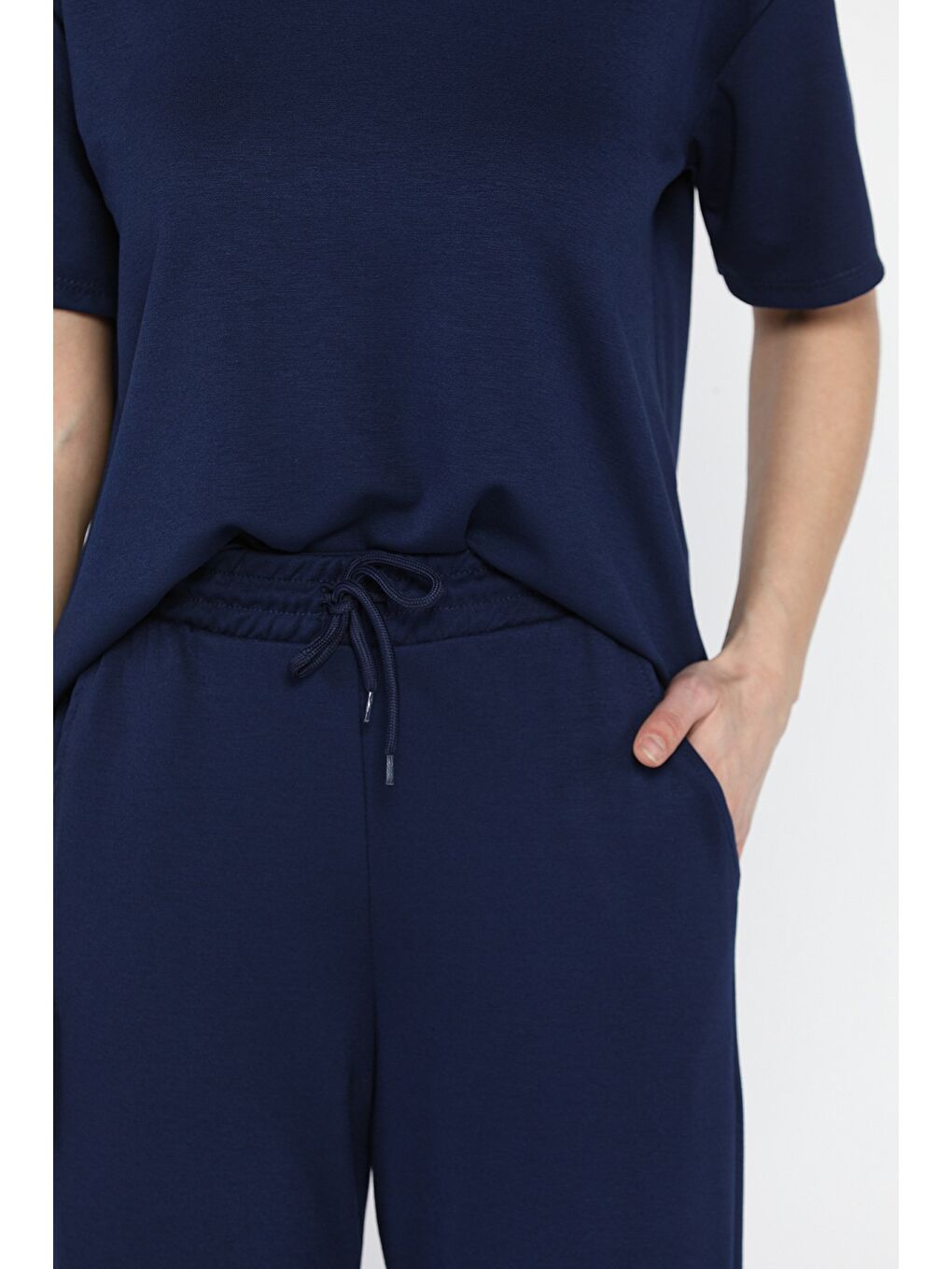 Lacivert Kadın Tişört Pantolon İkili Takım-3