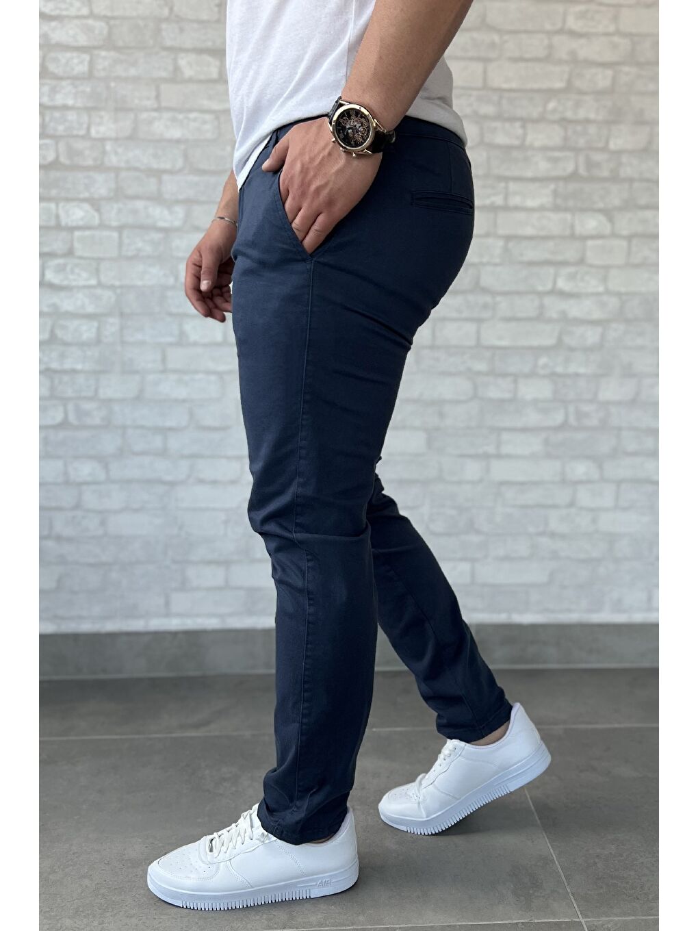 Petrol Erkek Gabardin Pantolon-1