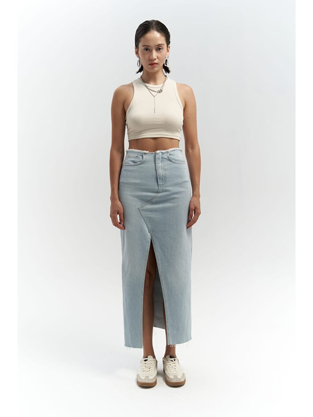 Arket Bel Detay Mavi Jean Etek-1