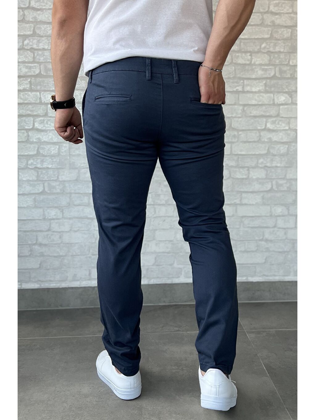 Petrol Erkek Gabardin Pantolon-2