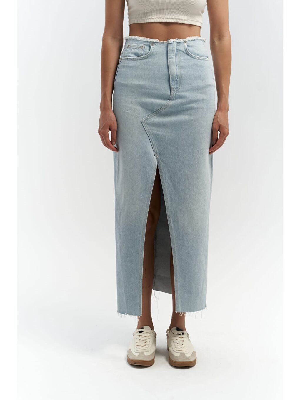 Arket Bel Detay Mavi Jean Etek-2