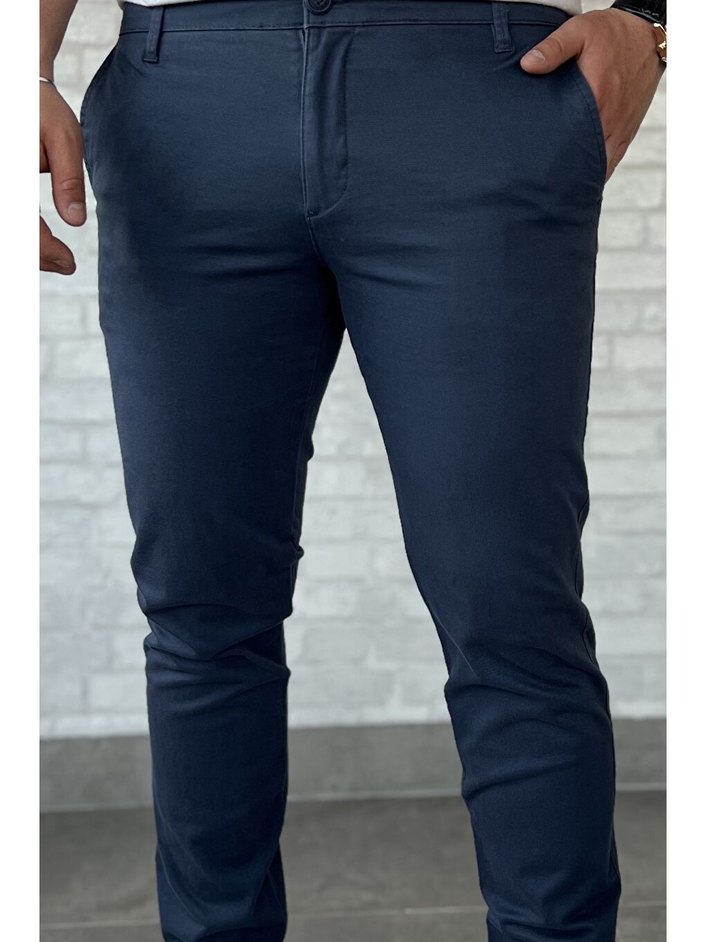 Petrol Erkek Gabardin Pantolon-3