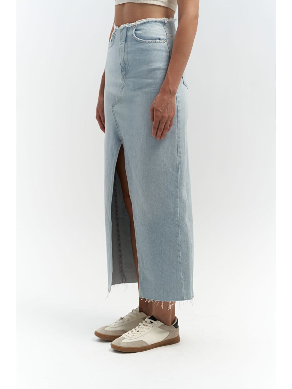 Arket Bel Detay Mavi Jean Etek-3