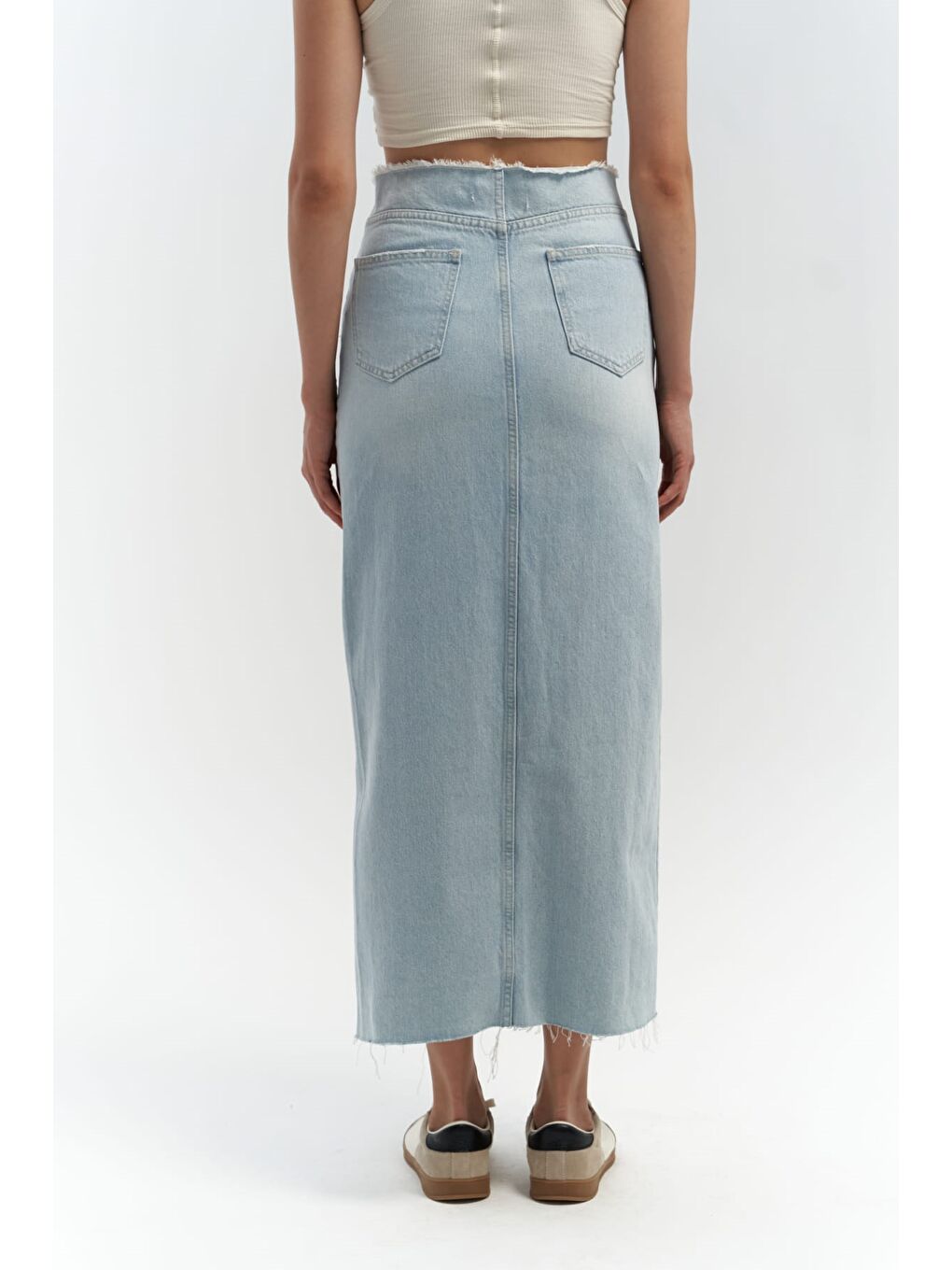 Arket Bel Detay Mavi Jean Etek-4