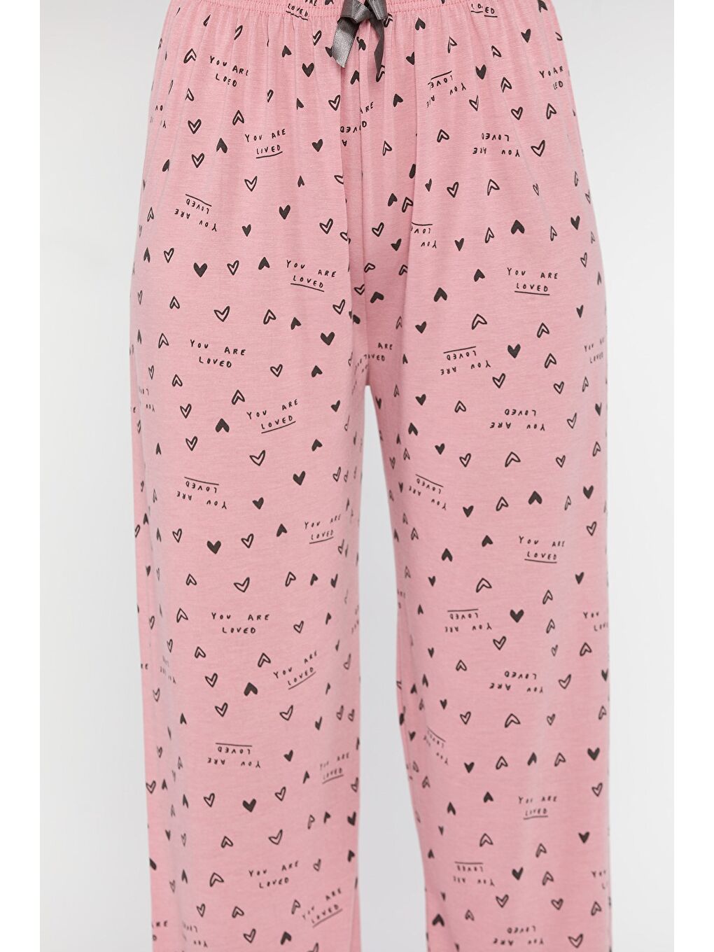 Pembe Kadın Desenli Pijama Altı-3