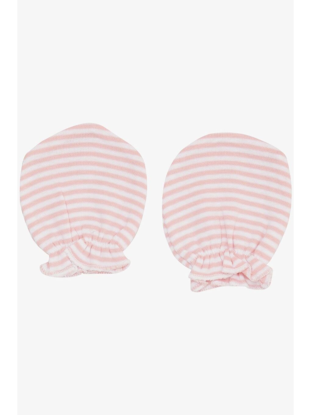 Yenidoğan Bebek Eldiveni Çizgili Pembe (7 X 9 Cm)-1