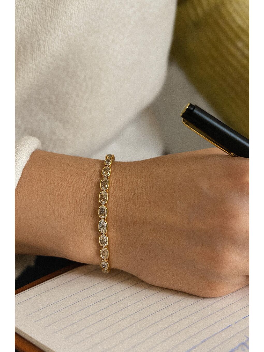 Sarı Arpa Kristal Taşlı Suyolu Bileklik-1