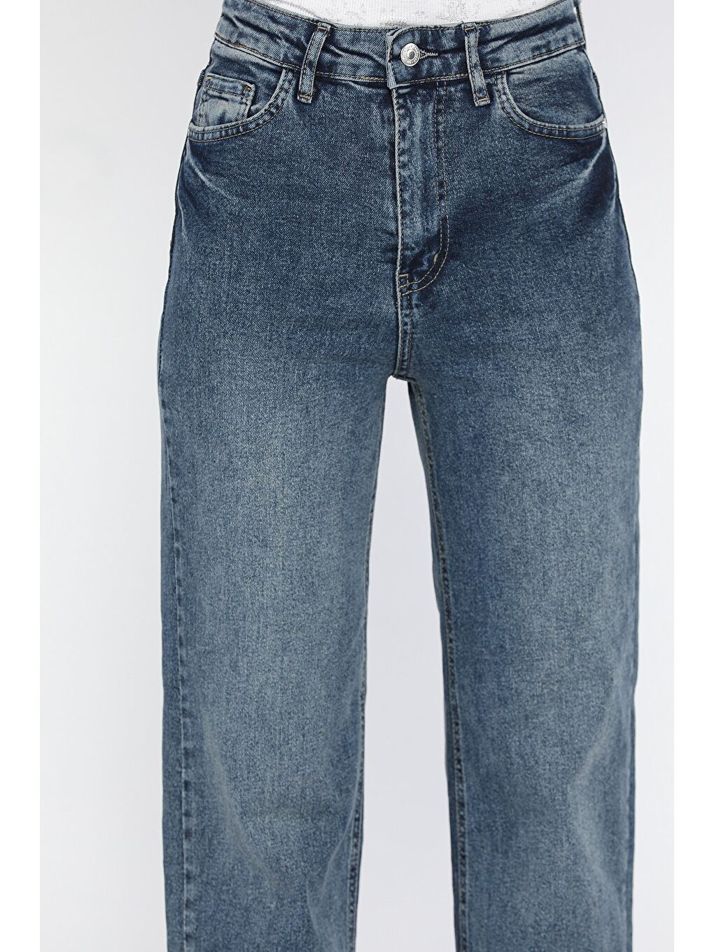 Mavi Kadın Yüksek Bel Bol Paça Elastanlı Jean Pantolon-3