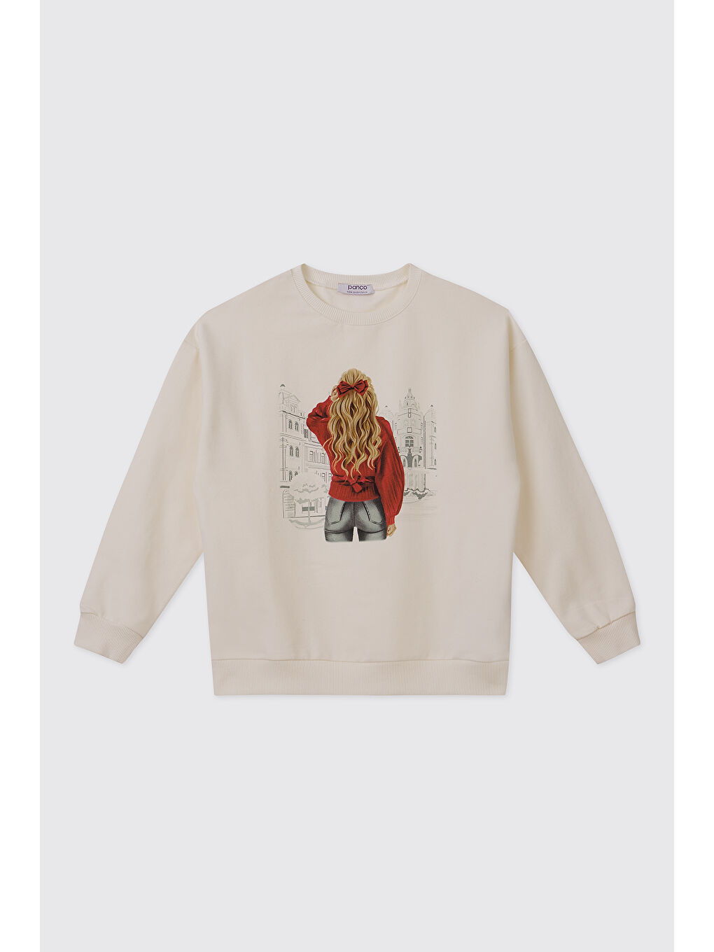 Ekru Kız Çocuk Sweatshirt