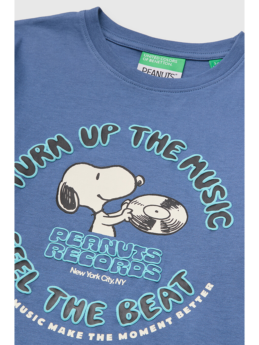 Erkek Bebek Mavi Önü Snoopy Baskılı Uzun Kollu Tişört-2