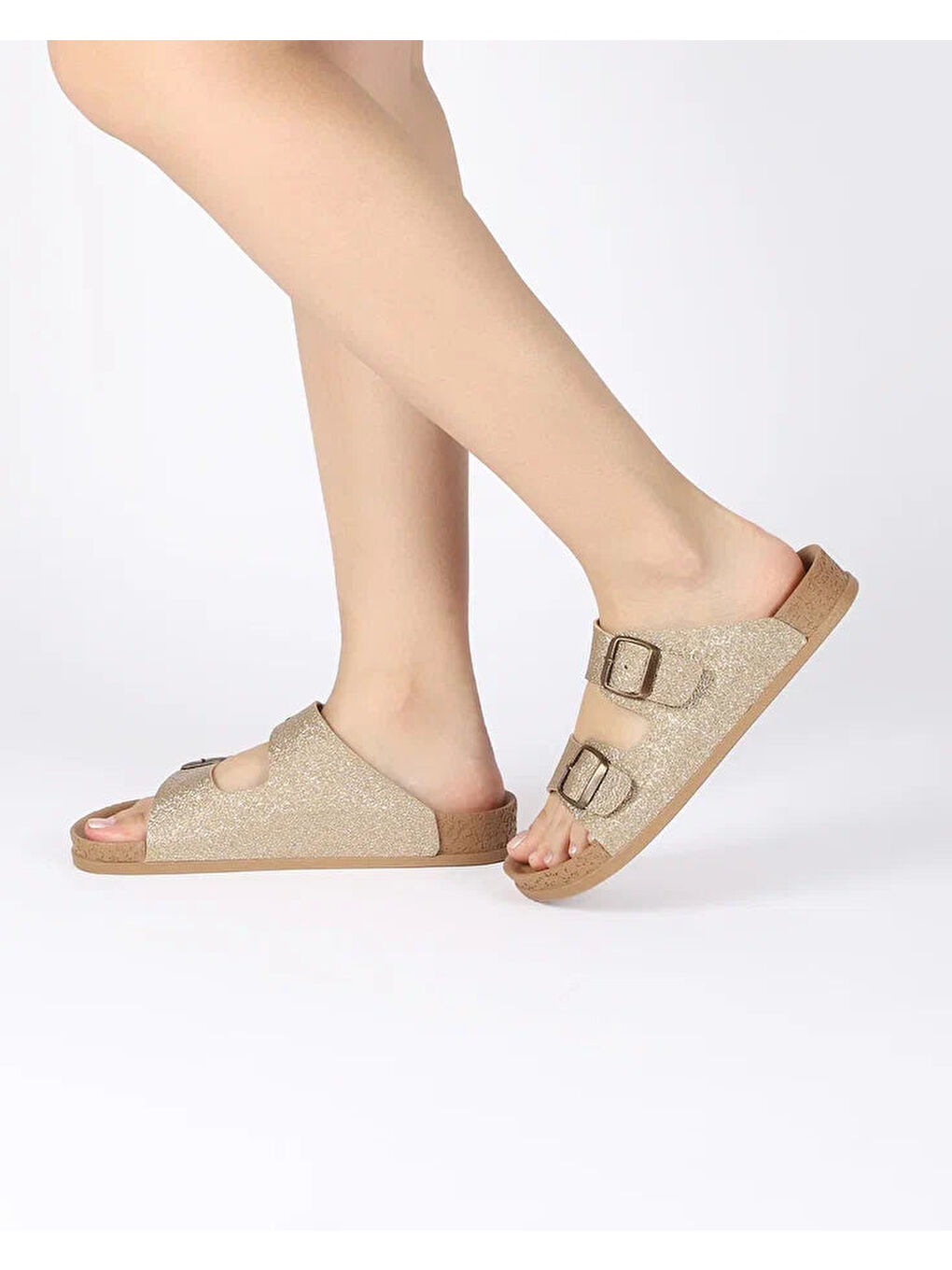 Sarı Kadın Yazlık Çift Tokalı Terlik - QUINN-2